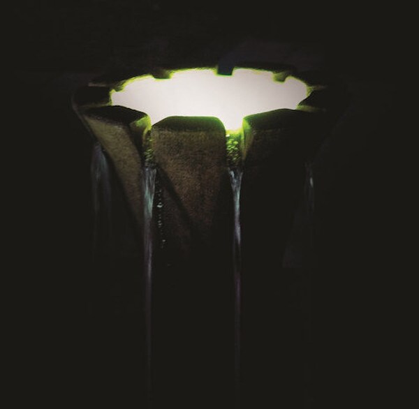 Castille fountain made in America spillway has light for nighttime effect